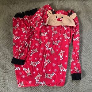 Reindeer Red One Piece Zip PJ